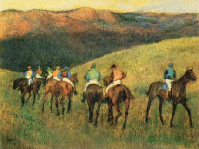 Edgar Degas Racehorses in Landscape oil painting picture